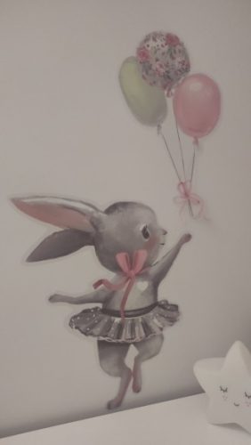 Watercolor Bunny Wall Sticker For Nursery And Daycare photo review