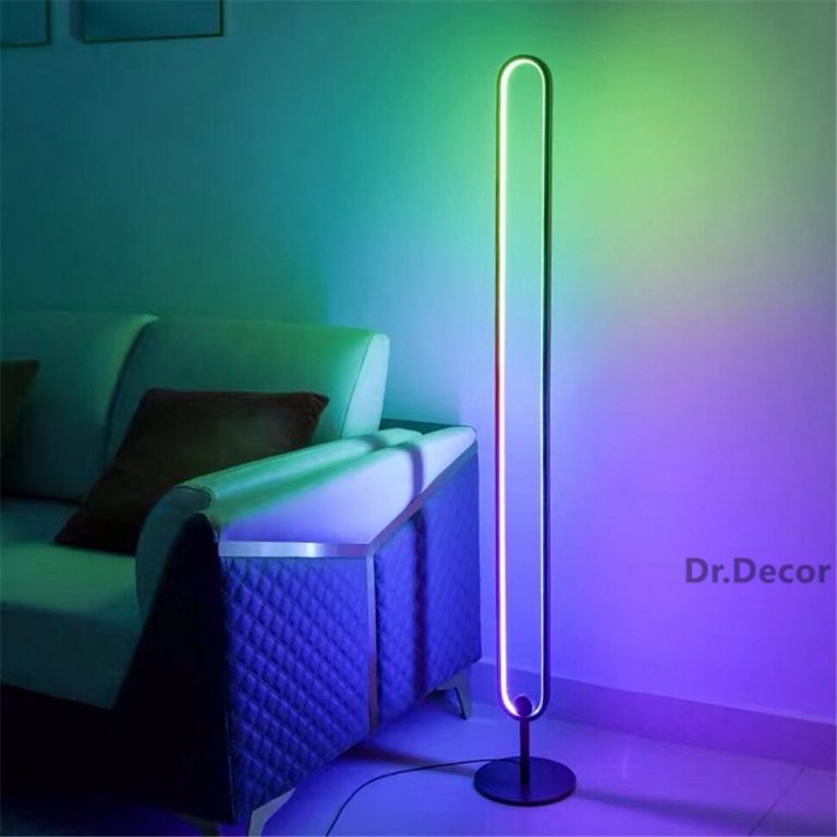 Modern Rgb Corner Floor Lamp For Living Room